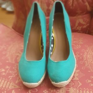 Merona turquoise green wedge 9